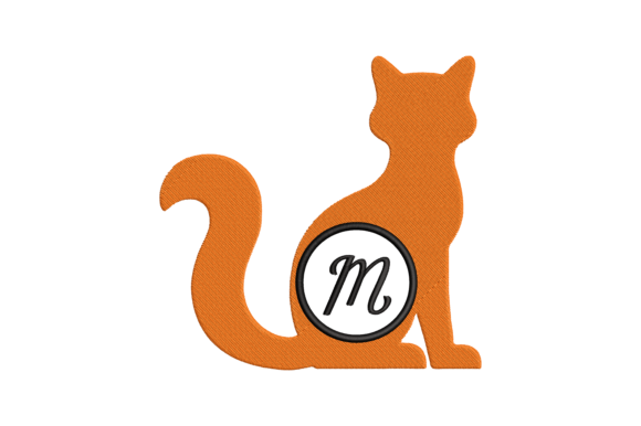 Cat Letter M: A Charming Embroidery Design for Boutique Apparel