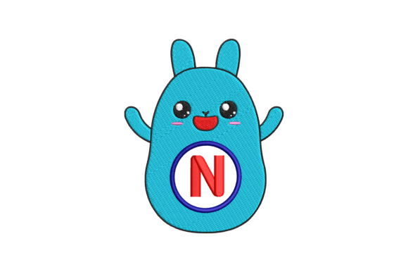 Cute Rabbit Letter N
